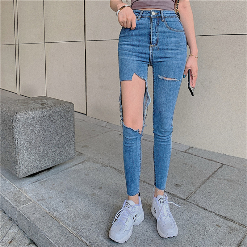 JUJULAND woman hole blue jeans casual ins summer autumn loose jeans 9861
JUJULAND woman hole blue jeans casual ins summer autumn loose jeans 9861