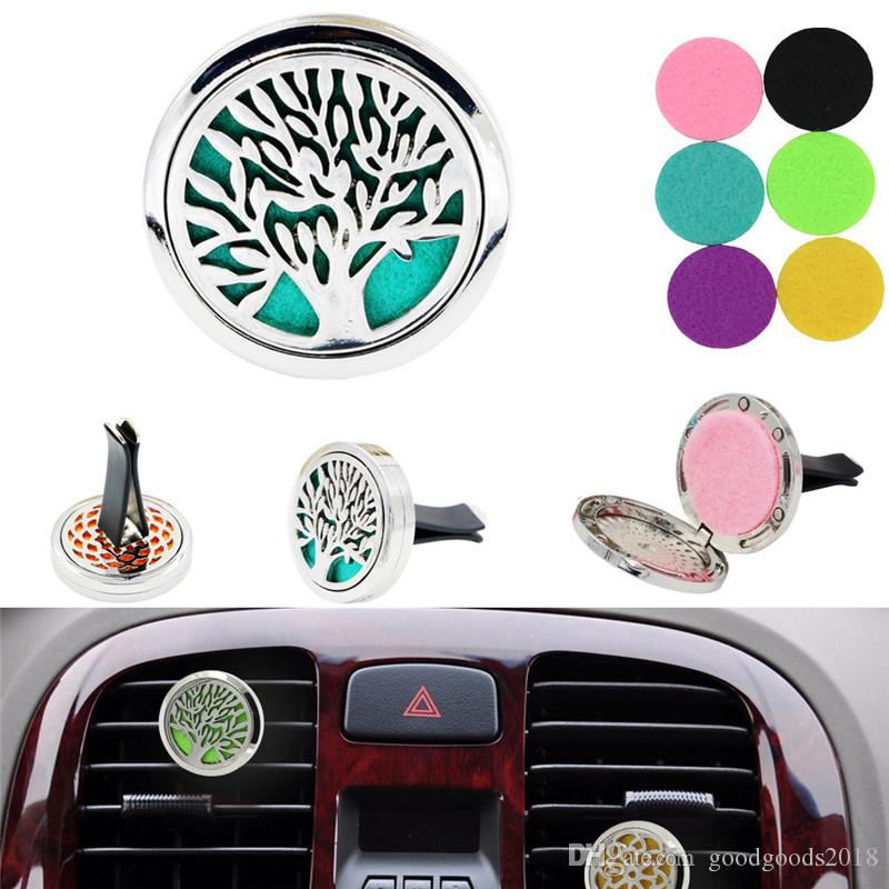Car Charger Aromatherapy Essential Oil Diffusers Clip With Felt Pads Perfume Locket Box Clip Randomly 20 Design Box Pack TO869