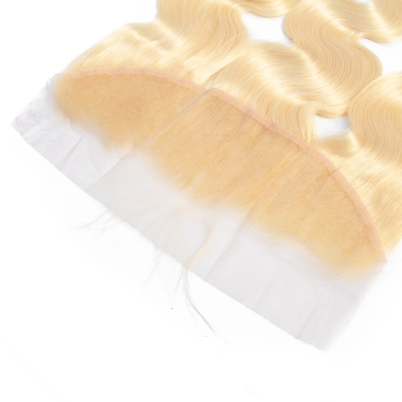 Brazilian Virgin Hair 613 Color Straight 3 Bundles With 4X4 Lace Closure Body Wave Bundle 13X4 Lace Frontal Peruvian Human Hair Blonde