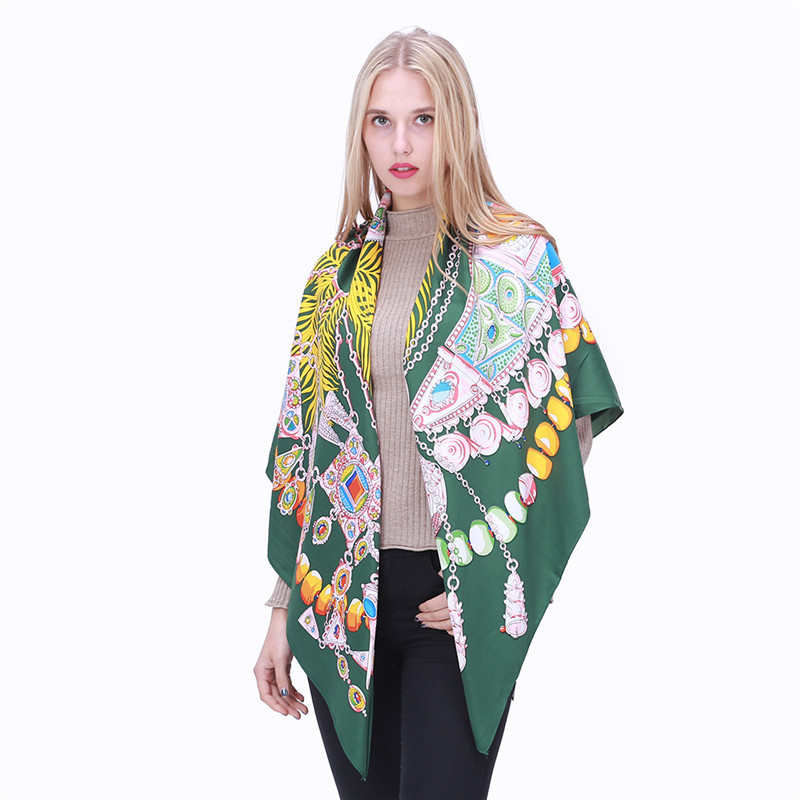 Hair Scarf Wrap Head Scarf 130 Sauqre Silk Scarf Top Scarfs Vintage Neck Foulard Femme Headwrap Versatile Accessory