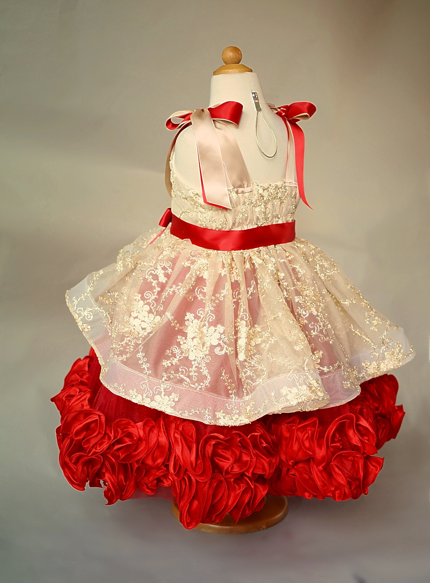 Modern Ball Gown Flower Girl Dress Square Sleeveless Tulle Lace Applique Tiers Ruched Wedding Dress Ankle Length Girl's Birthday Part