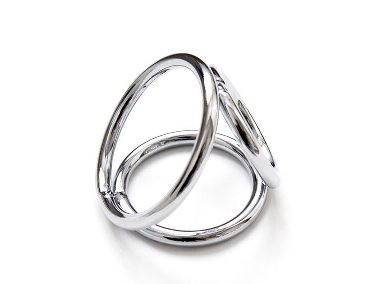 Anneau de pénis masculin Anneaux péniens Anneau de chasteté Dispositif Alliage métallique Parfait Chrome pénis Restre Testicule Bondage Vitesse D