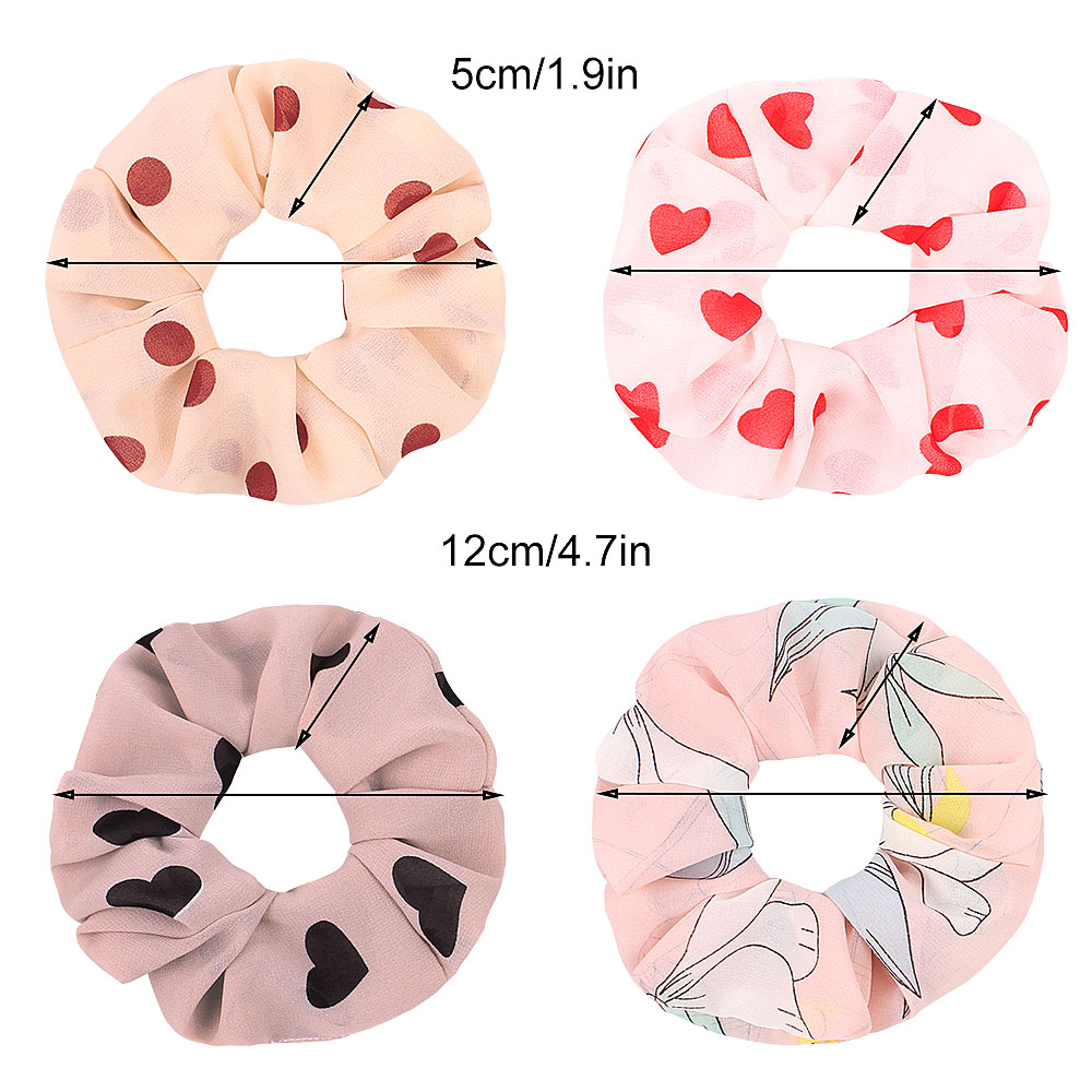 Lady girl Hair Scrunchy Ring Elastic Hair Bands Love heart Leopard plaid Large intestine Sports Dance Scrunchie Hairband 20pcs G1008