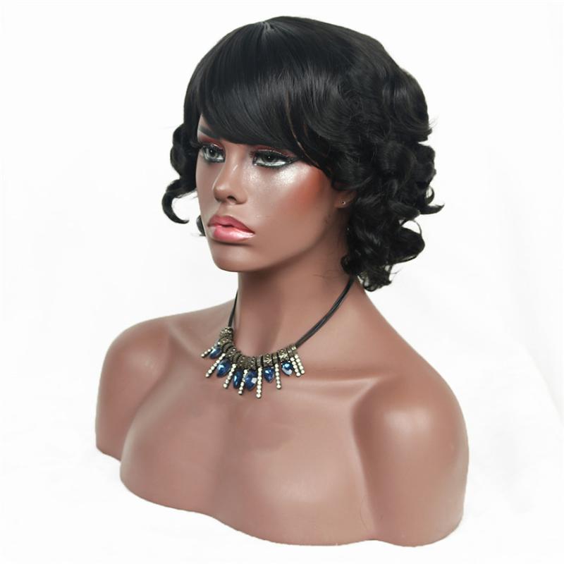 Short Wigs With Bangs Black Curly Synthetic Hair Wigs Cosplay Wig For Women Costume Heat Resistant Fiber, Natural color
Short Wigs With Bangs Black Curly Synthetic Hair Wigs Cosplay Wig For Women Costume Heat Resistant Fiber, Natural color
