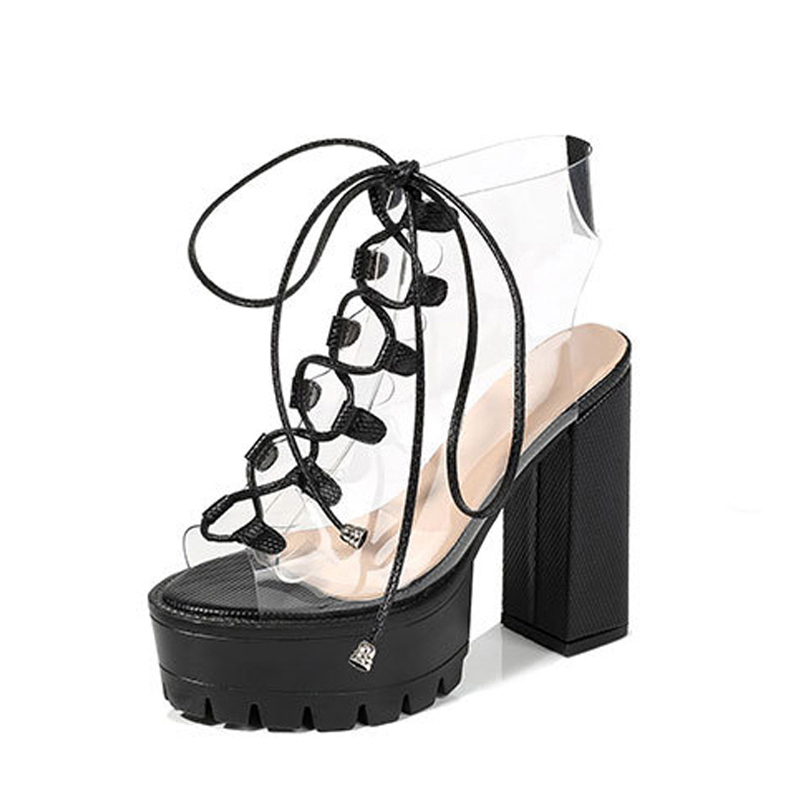 New Peep Toe Women High Heels Summer PVC Transparent Gladiator Sandals Classic Ladies Dress Thick Heels Shoes Woman, Black
New Peep Toe Women High Heels Summer PVC Transparent Gladiator Sandals Classic Ladies Dress Thick Heels Shoes Woman, Black