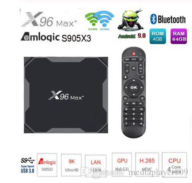 X96 MAX Plus Amlogic S905X3 4G 64G/2g 16g/4g 32g Android 9.0 TV Box Quad Core Dual WiFi BT4.0
X96 MAX Plus Amlogic S905X3 4G 64G/2g 16g/4g 32g Android 9.0 TV Box Quad Core Dual WiFi BT4.0