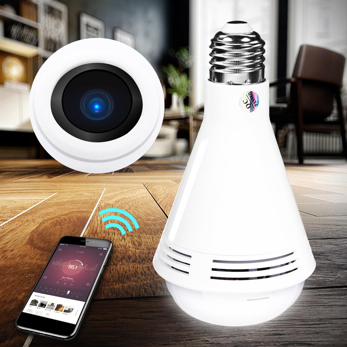 360° HD 960P 1080P WiFi IP Camera LED Light Bulb bluetooth Speaker Security Monitoring - B
360° HD 960P 1080P WiFi IP Camera LED Light Bulb bluetooth Speaker Security Monitoring - B