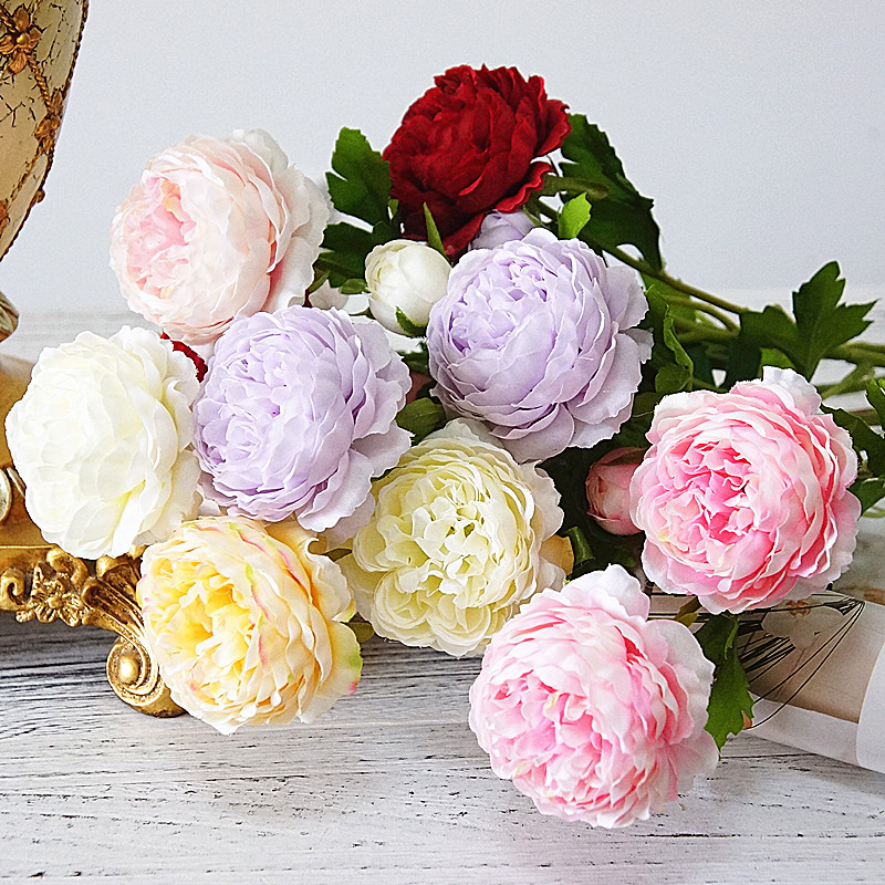New arrival Artificial Peony flower branch fake fleur artificielle rose flores for home wedding decoration party supplies, Yellow
New arrival Artificial Peony flower branch fake fleur artificielle rose flores for home wedding decoration party supplies, Yellow