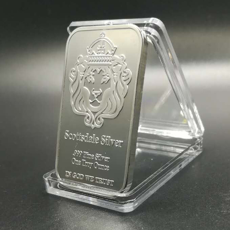 100 Pcs Non magnetic Scottsdale Coin Craft 1 OZ Lion Head Silver Plated Decoration Gift Collectible Commemorative Bar
100 Pcs Non magnetic Scottsdale Coin Craft 1 OZ Lion Head Silver Plated Decoration Gift Collectible Commemorative Bar