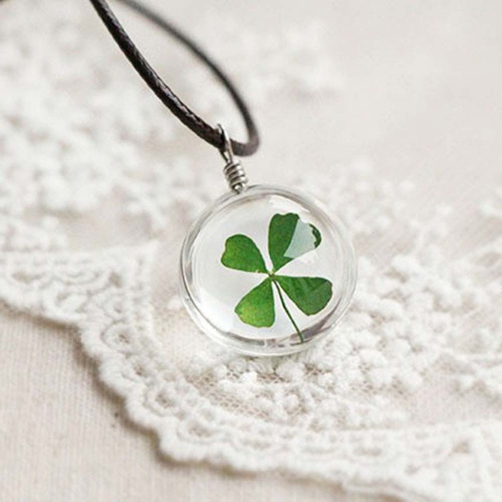 Fashion Flower Lockets Necklace Leather Chain Four Leaf Clover Glass Cabochon Wish Bottle Pendant Necklace Jewelry, Silver
Fashion Flower Lockets Necklace Leather Chain Four Leaf Clover Glass Cabochon Wish Bottle Pendant Necklace Jewelry, Silver