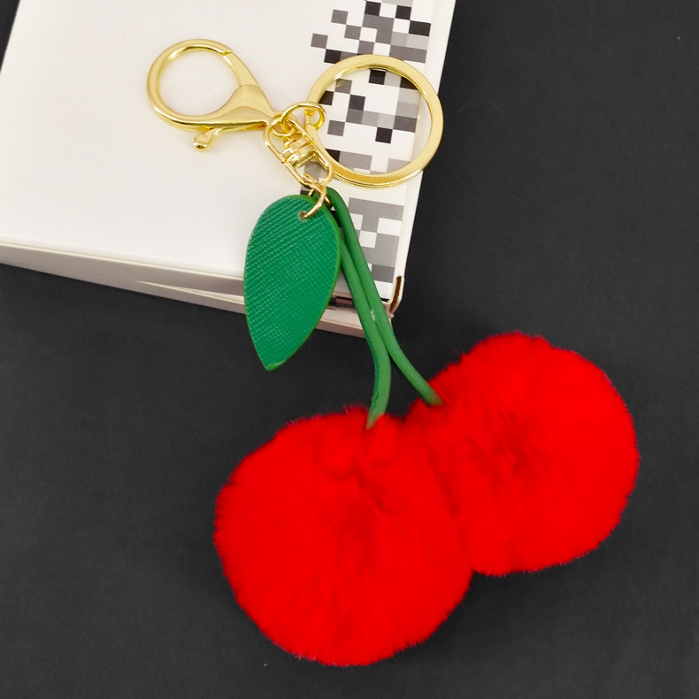 Original New Cute Faux Fur Ball Pompom Cherry Keychain Fluffy Pompon Key Chain Pom Pom Toy Keyring Bag Charms Car Trinket
Original New Cute Faux Fur Ball Pompom Cherry Keychain Fluffy Pompon Key Chain Pom Pom Toy Keyring Bag Charms Car Trinket