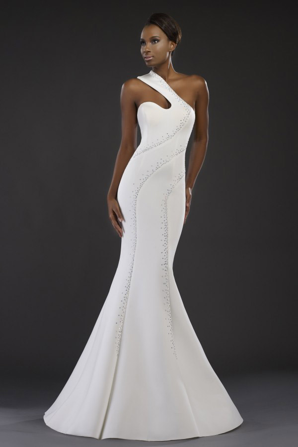 Elegant Janique Mermaid Mother of The Bride Dresses One Shoulder Hollow Crystal Plus Size Wedding Guest Dress Sweep Train Evening Gowns