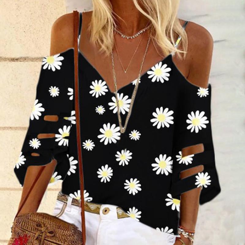 5XL Daisy Print V Neck Fashion Blouse Shirt Women 2020 Summer Off Shoulder Flare Sleeve Mesh Patchwork Tops Femme Spring Blouses, Black
5XL Daisy Print V Neck Fashion Blouse Shirt Women 2020 Summer Off Shoulder Flare Sleeve Mesh Patchwork Tops Femme Spring Blouses, Black