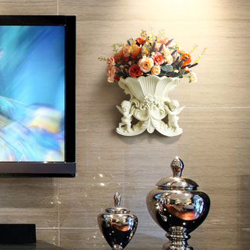 Resin art Vases Home decorative European Style Creative hanging Wall Vase wedding home decoration Living Room Table Flower Vase