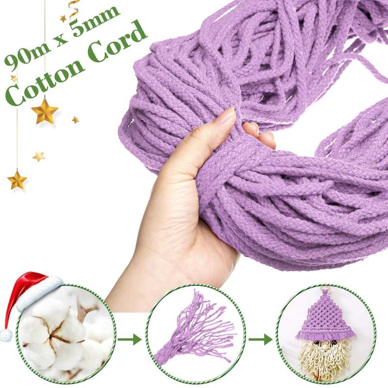 Natural Macrame Cotton Rope Cord Craft Knitting Thread String Wall Hanging Plant Hanger Garden Flower Pot Holder 90m x 5mm, White
Natural Macrame Cotton Rope Cord Craft Knitting Thread String Wall Hanging Plant Hanger Garden Flower Pot Holder 90m x 5mm, White