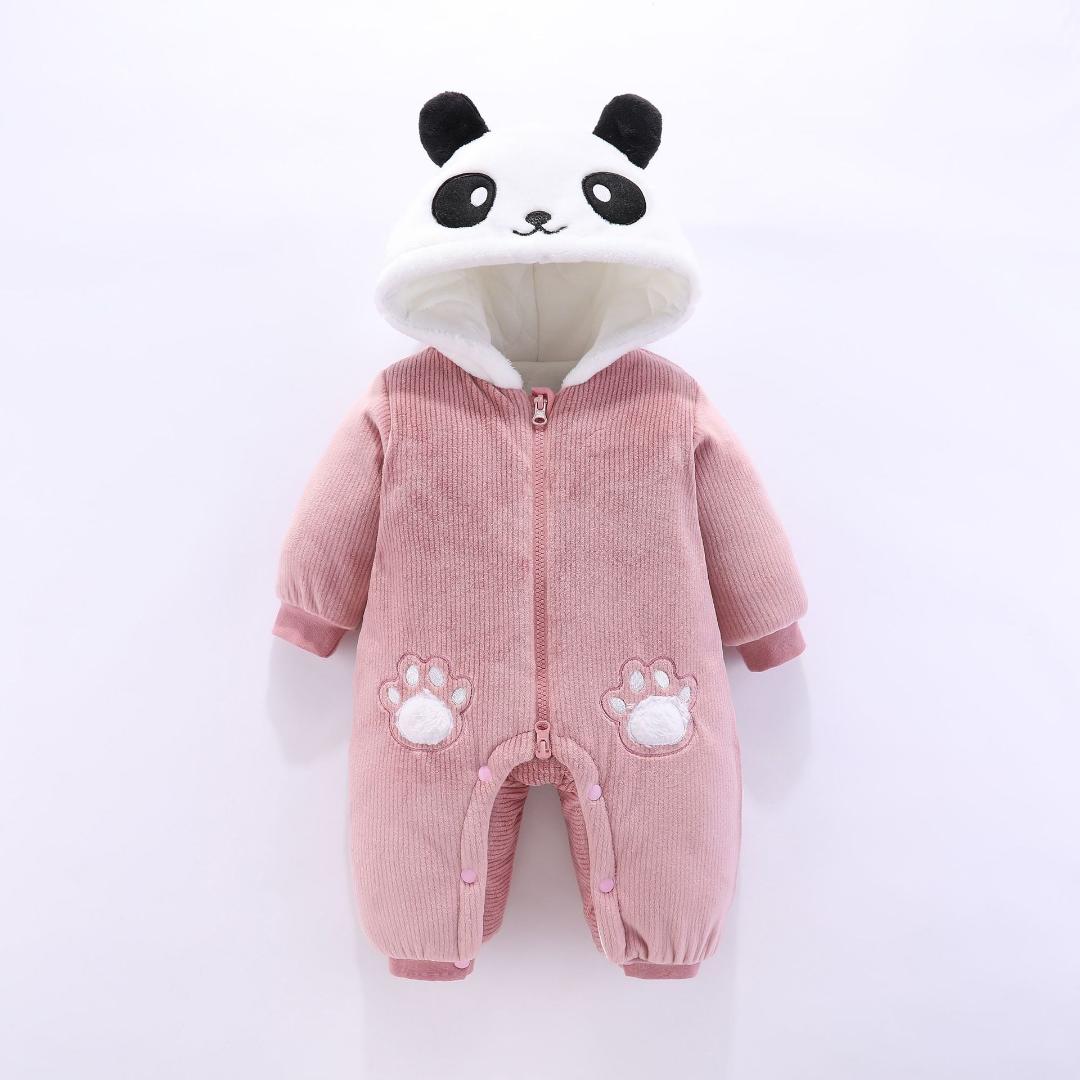 2019 Winter Panda Baby Hoodie Rompers Overalls Bodysuit Jumpsuit Newborn Girl Boy cotton Snowsuit Kids infant Snow Wear clothes