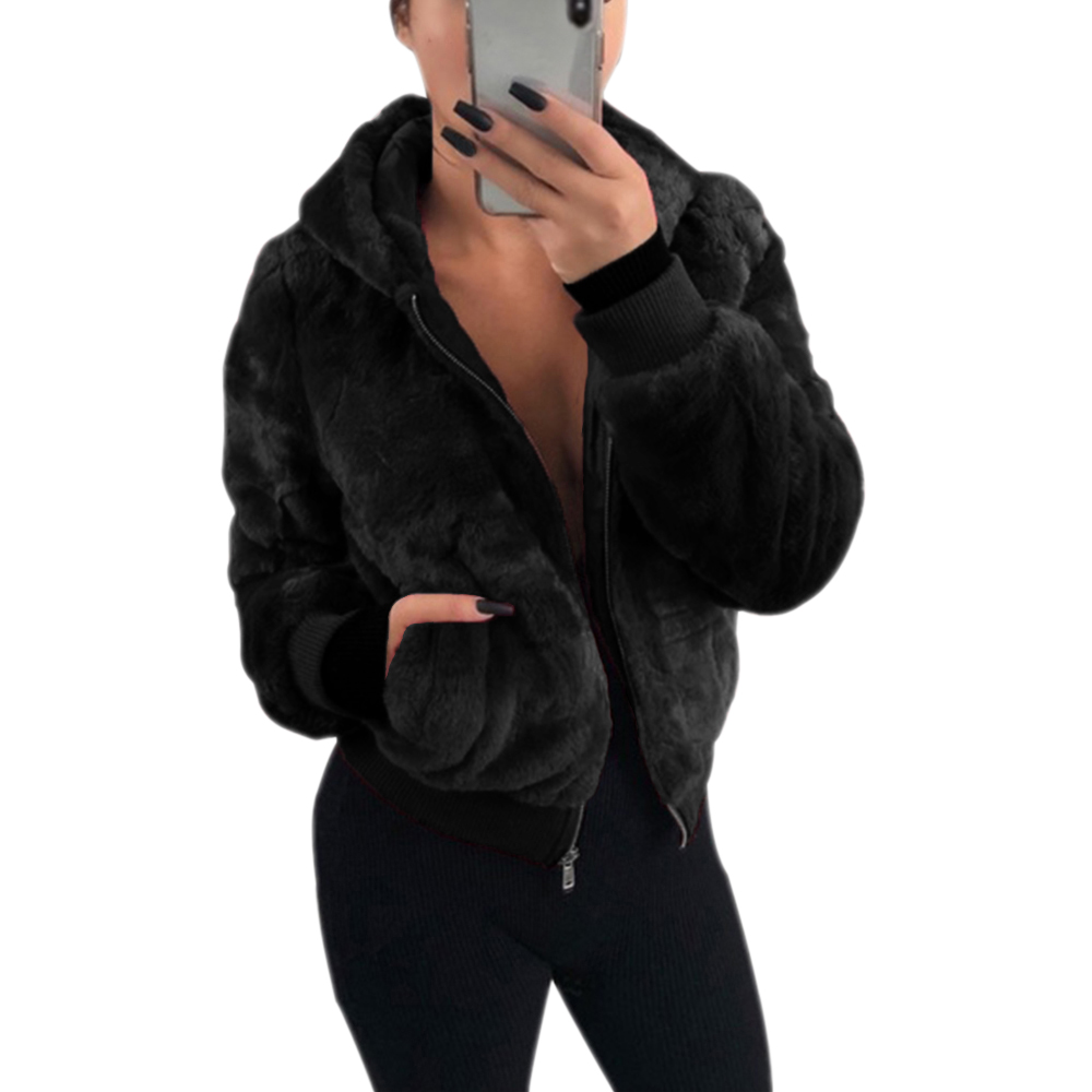 New Women Faux fur Coat Winter Warm Plush Hoodies Jackets Female Slim Fit Overcoat Clothes Fashion Outwear Plus Size 3XL Coats