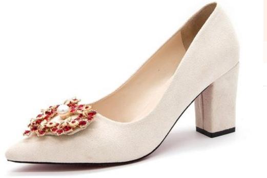 2019 Women's shoes in Spring and Autumn with New style High heel Coarse heel pointed end water drill @295, Black
2019 Women's shoes in Spring and Autumn with New style High heel Coarse heel pointed end water drill @295, Black