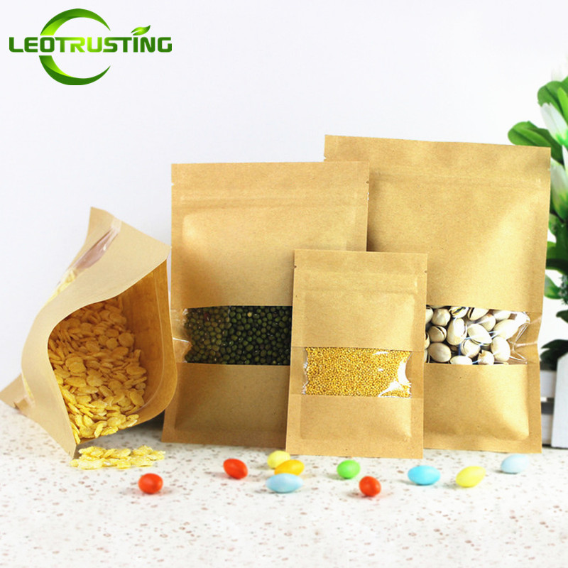 Leotrusting 100pcs/lot Thick Flat Bottom Kraft Paper Clear Window Ziplock Packaging Bag Biscuits Coffee Powder Resealable Gift Storage Bags
Leotrusting 100pcs/lot Thick Flat Bottom Kraft Paper Clear Window Ziplock Packaging Bag Biscuits Coffee Powder Resealable Gift Storage Bags