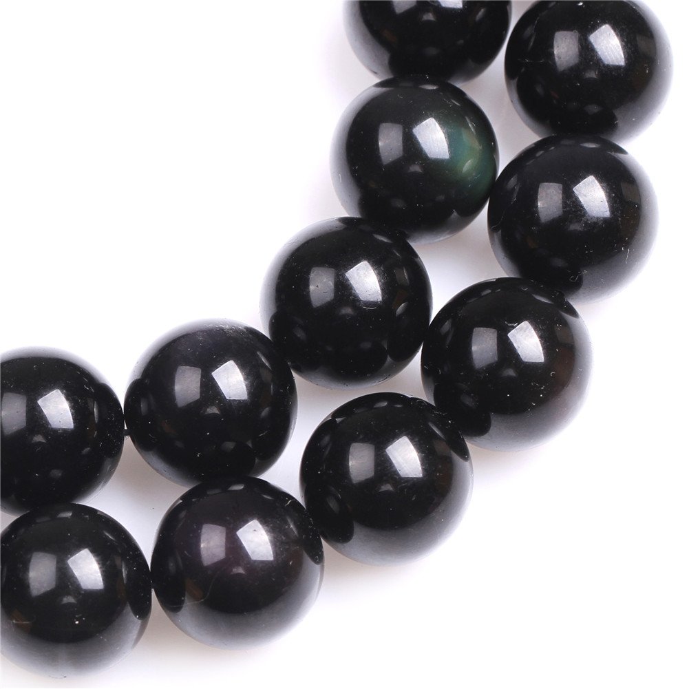 100 Natural Stone Black Obsidian Beads Round Gemstone Loose Beads for DIY Bracelet Jewelry Making 1 Strand 15 Inches 410 mm2329450