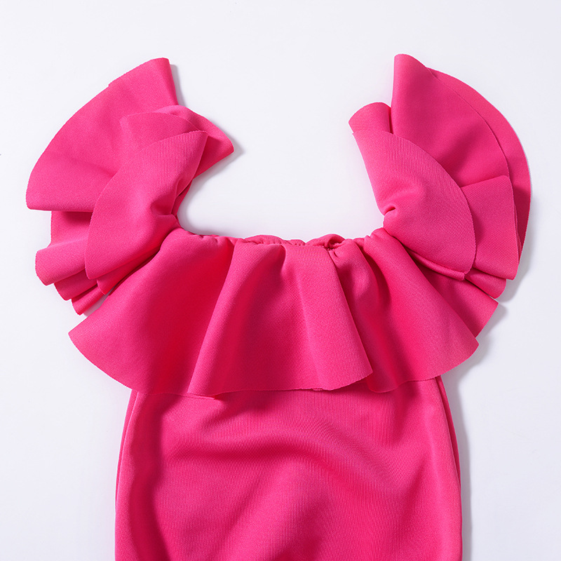 Rompers INS Baby girls ruffle Off Shoulder romper cotton infant Strapless Jumpsuits summer Fashion Boutique kids Climbing clothes C5741Y250119IV71