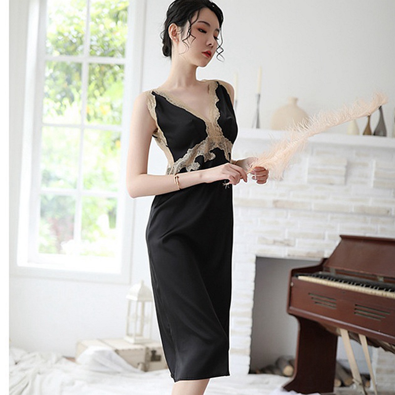 Women Sleepwear Lace Nightgown Backless Night Dress Womens Clothing Lingerie Porno Silk Lingerie V-neckWomens Clothing Sleepwear, Black
Women Sleepwear Lace Nightgown Backless Night Dress Womens Clothing Lingerie Porno Silk Lingerie V-neckWomens Clothing Sleepwear, Black