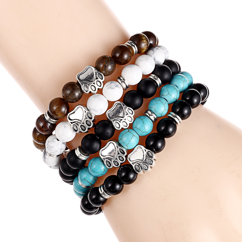 Natural Stone Bracelets Tiger Eye Lava Volcanic Stone Bangle Turquoise Bracelet Wholesale Handmade Beads Bracelets for Men Women Jewelry