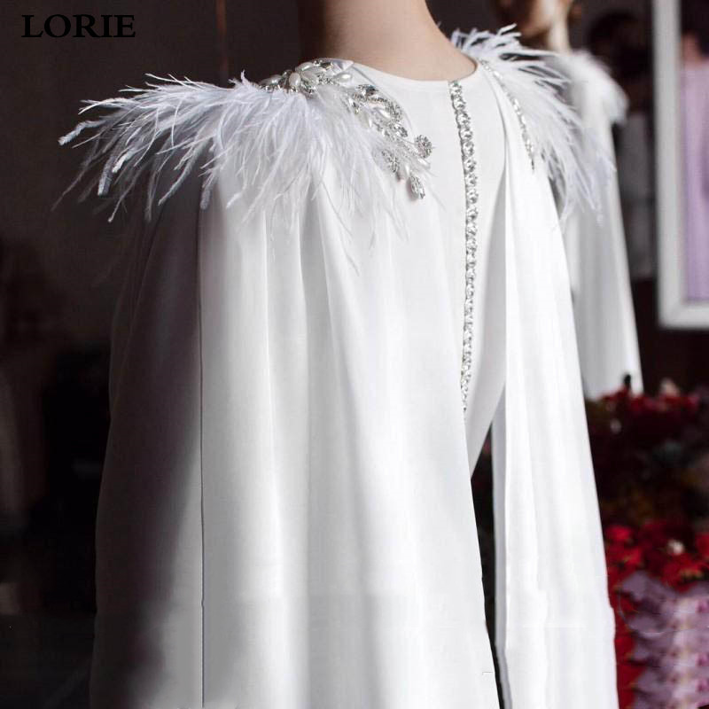 Elegant White A Line Wedding Dresses with Wrap Jewel Neck Crystal Beaded Bridal Gowns Ruched Chiffon robes de mariée