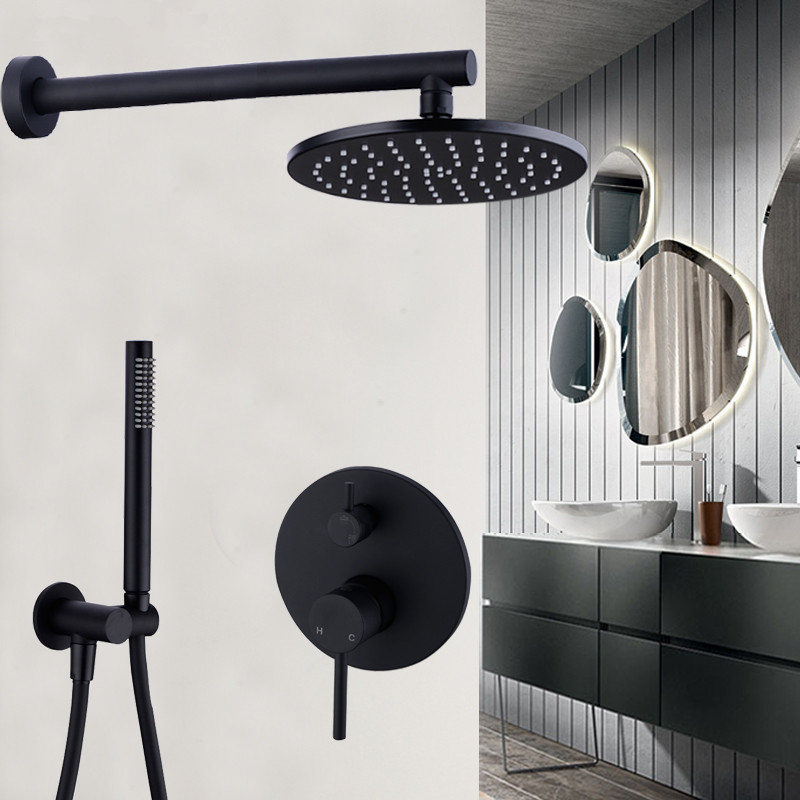 Brass Black Bath Shower Faucets 8-12" Rainfall Head Bathroom Shower Set Diverter Mixer Valve Shower System Wall Mounted
Brass Black Bath Shower Faucets 8-12" Rainfall Head Bathroom Shower Set Diverter Mixer Valve Shower System Wall Mounted