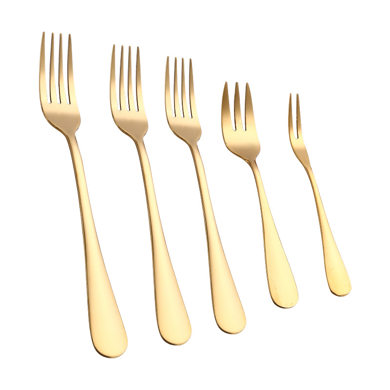 Gold Color Stainless Steel Dinner Forks 5 Sizes Stock Stainless Steel Dinner Fork Tableware Beef Forks Fruit Forks от DHgate WW