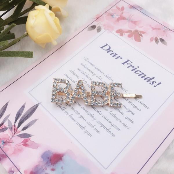 Word Rhinestones Hairpins Girl Crystal Letter Bobby Pins Metal Glitter Hair Barrettes Sparkly Hair Accessories for Ladies