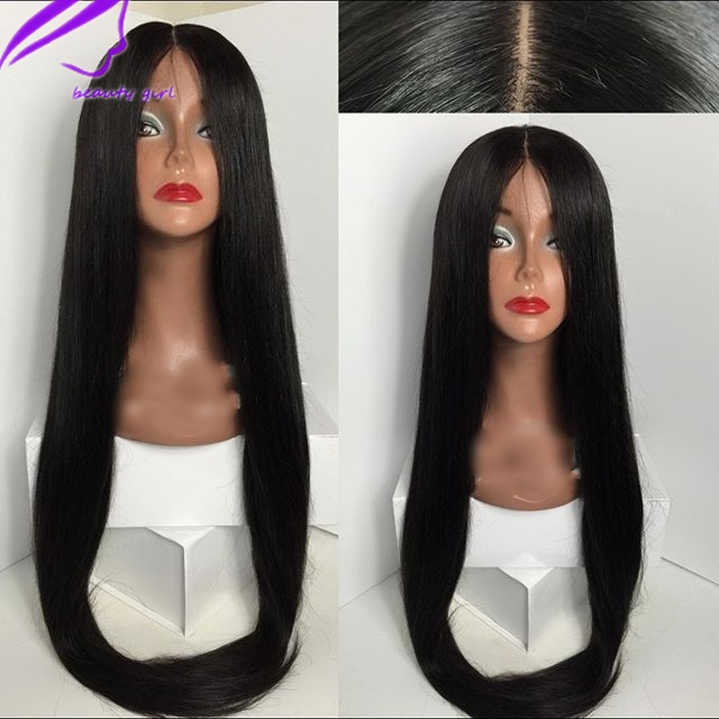 13x4 Lace Front Simulation Human Hair Wigs Brazilian Straight Synthetic Hair Wigs 360 Lace Frontal Wig Pre Plucked With Baby Hair