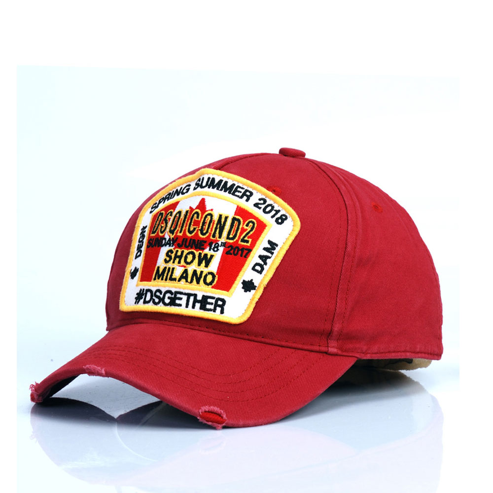 

2020 New style DSQICOND2 Embroidery hats & caps men women Snapback Cap for men baseball hat golf gorras bone casquette d2 hat D72, Red