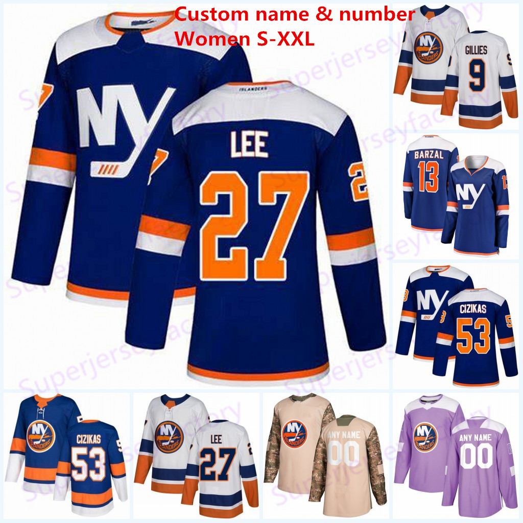 Women 27 Anders Lee New York Islanders Jersey 29 Brock Nelson 13 Mathew Barzal 2 Nick Leddy 53 Casey Cizikas 17 Matt Martin Hockey jerseys, Women´s blue alternate
Women 27 Anders Lee New York Islanders Jersey 29 Brock Nelson 13 Mathew Barzal 2 Nick Leddy 53 Casey Cizikas 17 Matt Martin Hockey jerseys, Women´s blue alternate