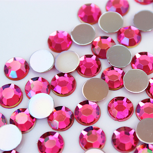 200pcs 8mm Round Rhinestones Flat Back Acrylic Gems Crystal Stones Non Sewing Beads for DIY Jewelry Clothes ZZ759