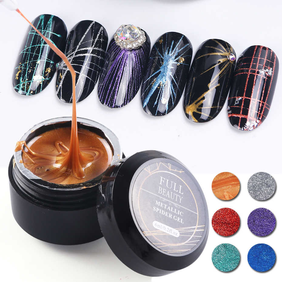 6ml Nail Spider Gel Web Painting Nail Art Pull Line Gel Lacquer Metallic Glitter Manicure Creative Wire Drawing Polish JI964, Silver
6ml Nail Spider Gel Web Painting Nail Art Pull Line Gel Lacquer Metallic Glitter Manicure Creative Wire Drawing Polish JI964, Silver