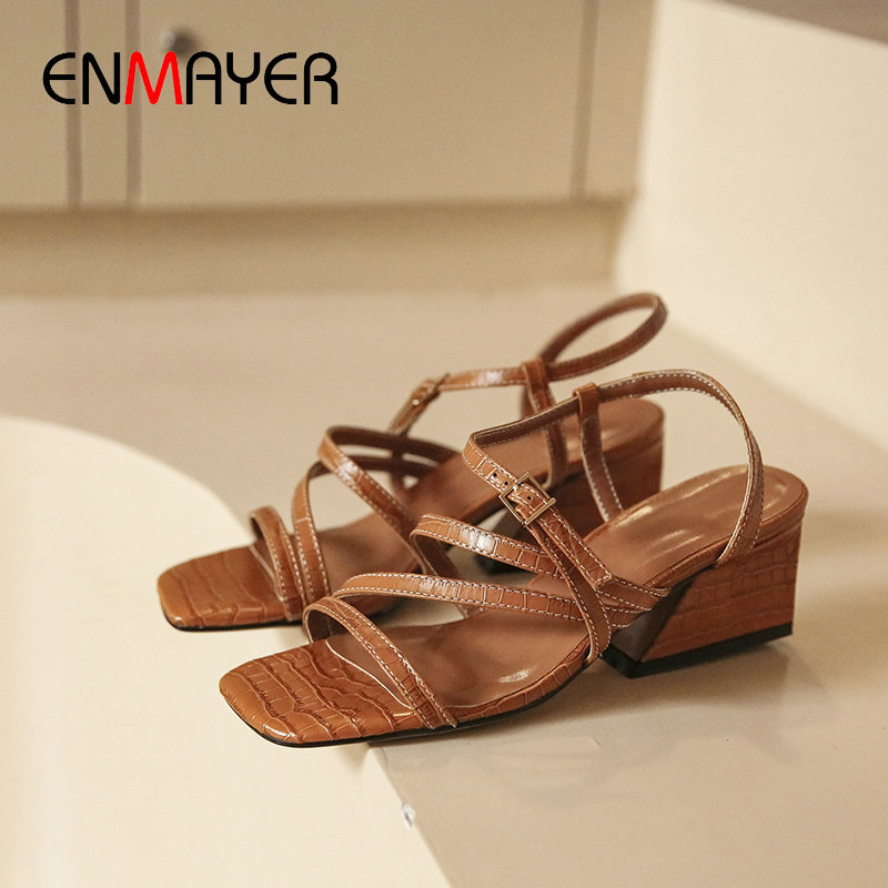 ENMAYER Genuine Leather Stripper Shoes Buckle Strap Cross-Strap 2020 Women Sandals Fashion Hoof Heels Narrow Band Womens Shoes, Black
ENMAYER Genuine Leather Stripper Shoes Buckle Strap Cross-Strap 2020 Women Sandals Fashion Hoof Heels Narrow Band Womens Shoes, Black