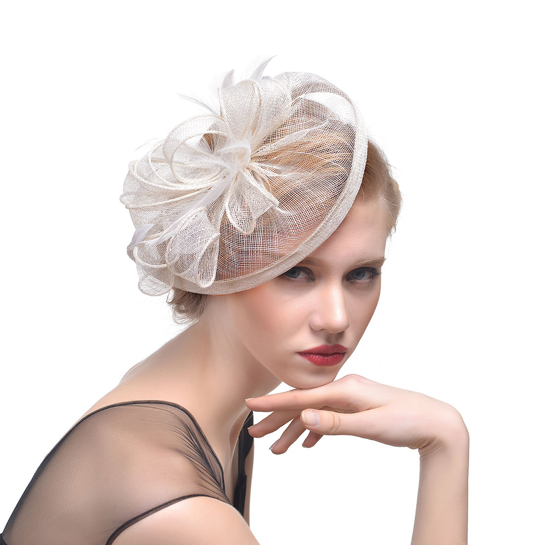 Bridal hats Feather Fascinator Hand Made Hair Bridal Birdcage Veil Hat Wedding Hats Fascinators Cheap Femin Hair Flowers For Wedding Party