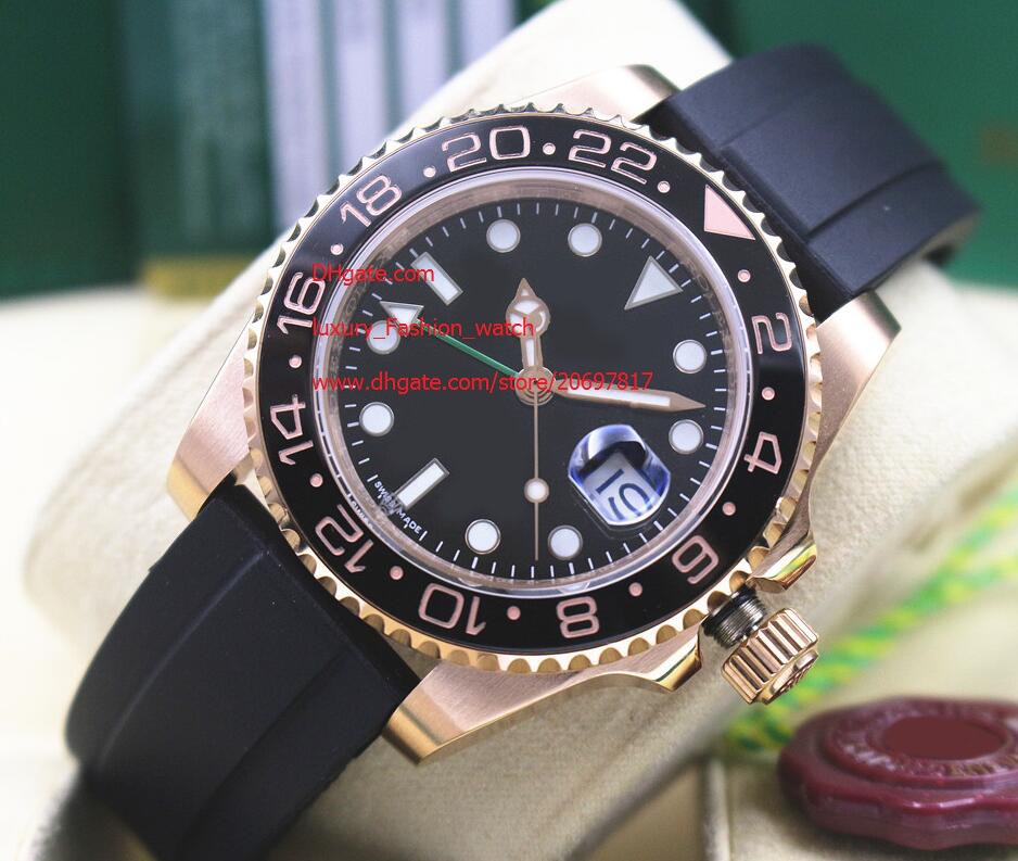 Free Shipping Factory Supplier Wristwatches Rose Gold 116710 GMT Rubber Bracelet Ceramic black Dial 40MM Automatic Mens Watch Watches, Slivery;brown
Free Shipping Factory Supplier Wristwatches Rose Gold 116710 GMT Rubber Bracelet Ceramic black Dial 40MM Automatic Mens Watch Watches, Slivery;brown