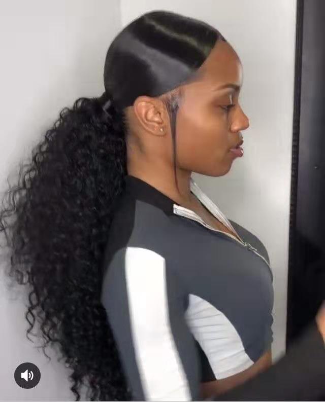 Afro kinky Curly drawstring ponytail human hair extension clip in kinky curly ponytail hairpiece colors aviable 140g