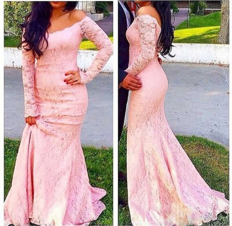 Lace Mermaid Prom Dress Long Sleeves Off the Shoulder Sexy Plus Size Evening Dresses robes de soirée, Brown 
Lace Mermaid Prom Dress Long Sleeves Off the Shoulder Sexy Plus Size Evening Dresses robes de soirée, Brown