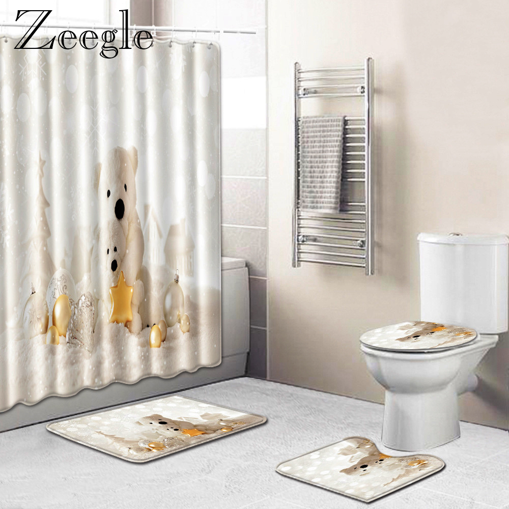 Zeegle Shower Curtain Waterproof Bathroom Curtain Anti-slip Bathroom Carpet Set Washable Toilet Cover Mat Absorbent Bath Mat Set
Zeegle Shower Curtain Waterproof Bathroom Curtain Anti-slip Bathroom Carpet Set Washable Toilet Cover Mat Absorbent Bath Mat Set