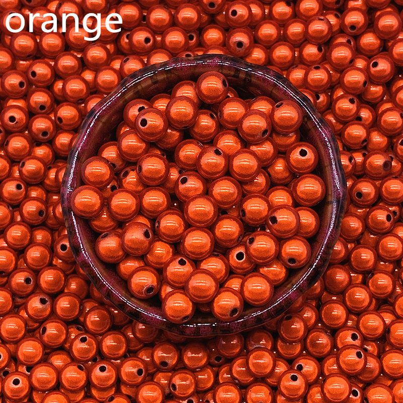 New 6mm 8mm 3d Shining Dream Acrylic Round Spacer Beads for Jewelry Making DIY #06