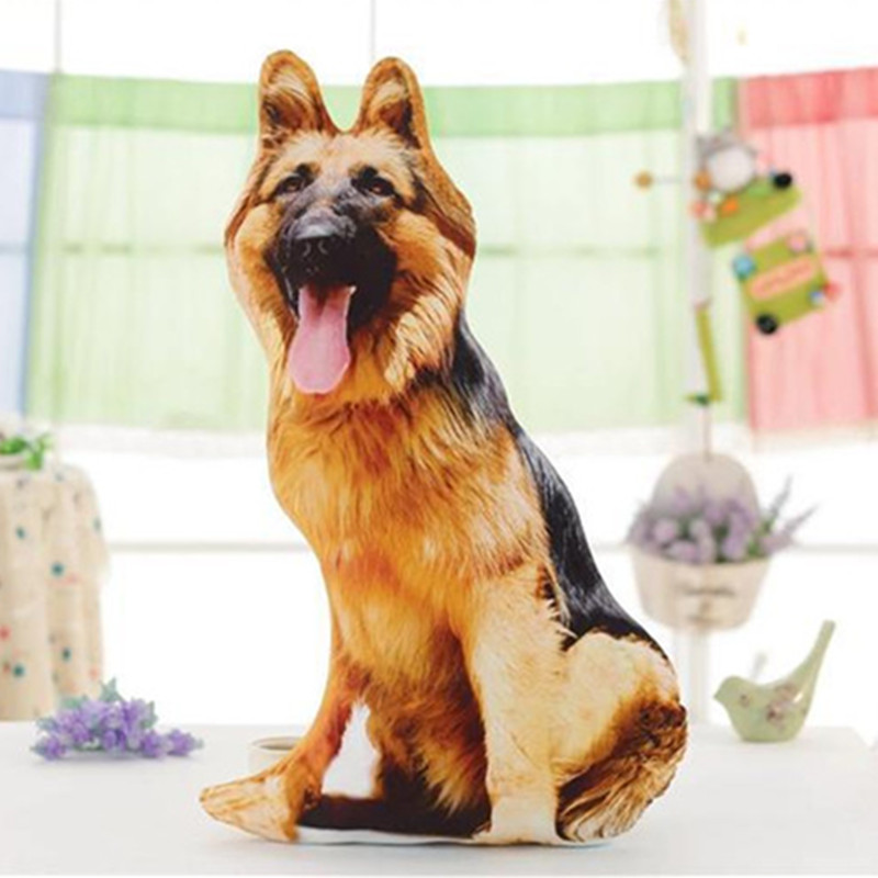 New Creative 3D Vivid Printed Full Body Dog Shape Animal Tiger Wolf Dog Cute Mordern Office Hug Gift Cushion Sofa Throw Pillow