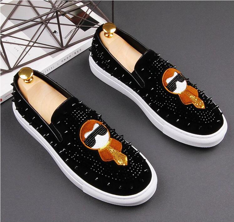 NEW Designer Classic Business Diamond Rhinestone Men Loafers Rivets Slip on Party Slippers Shoes Wedding Dress Shoes I106, Black
NEW Designer Classic Business Diamond Rhinestone Men Loafers Rivets Slip on Party Slippers Shoes Wedding Dress Shoes I106, Black