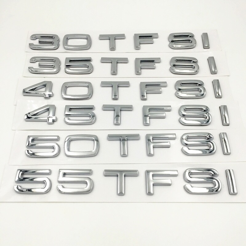 30 35 40 45 50 55 TFSI Numbers Letters Chrome Car Styling Refitting Emblem Sticker Discharge Capacity Trunk Mark for Audi от DHgate WW