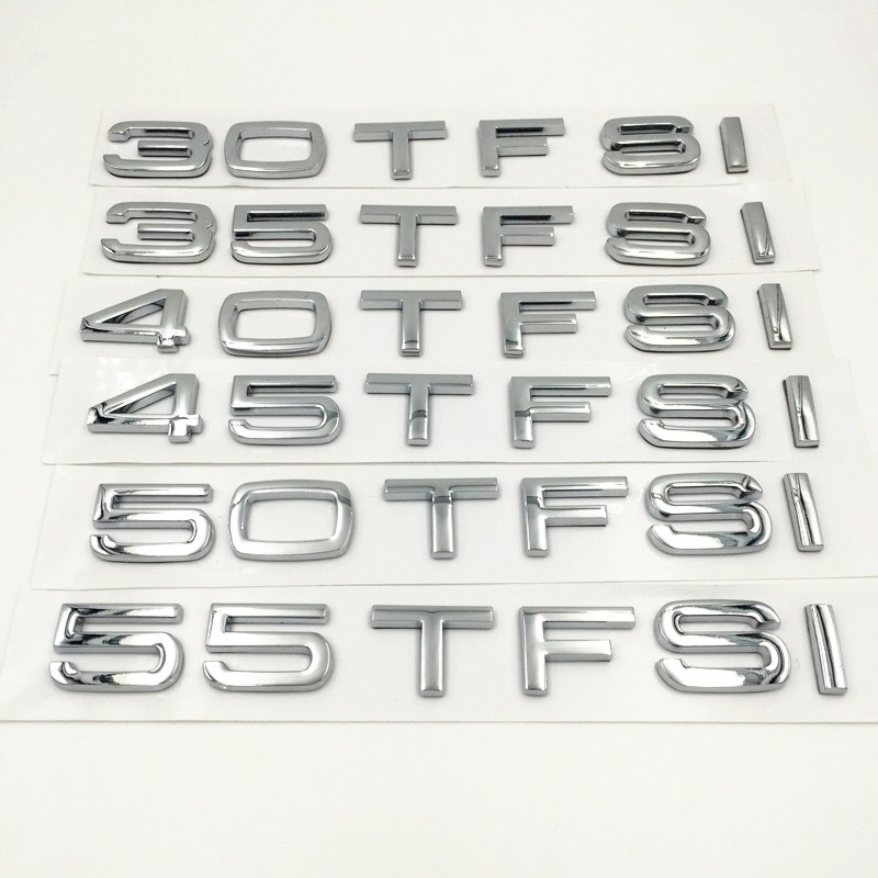 30 35 40 45 50 55 TFSI Numbers Letters Chrome Car Styling Refitting Emblem Sticker Discharge Capacity Trunk Mark for Audi
30 35 40 45 50 55 TFSI Numbers Letters Chrome Car Styling Refitting Emblem Sticker Discharge Capacity Trunk Mark for Audi