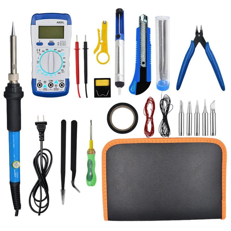 21PCS 60W Adjustable Electric Soldering Iron Kit Inner Heat Welding Solder Pencil Repair Tool Pen with A830L Multimeterdiscount
21PCS 60W Adjustable Electric Soldering Iron Kit Inner Heat Welding Solder Pencil Repair Tool Pen with A830L Multimeterdiscount