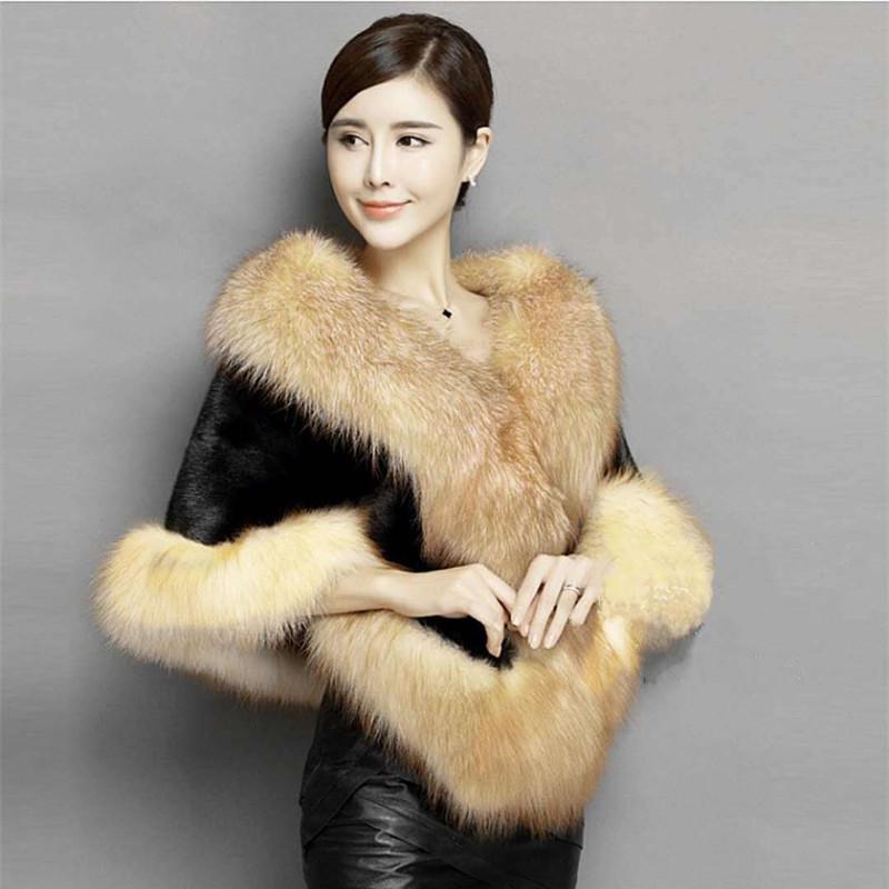 Faux coat female long section mink hair 2018 new Korean version of the imitation fur collar shawl