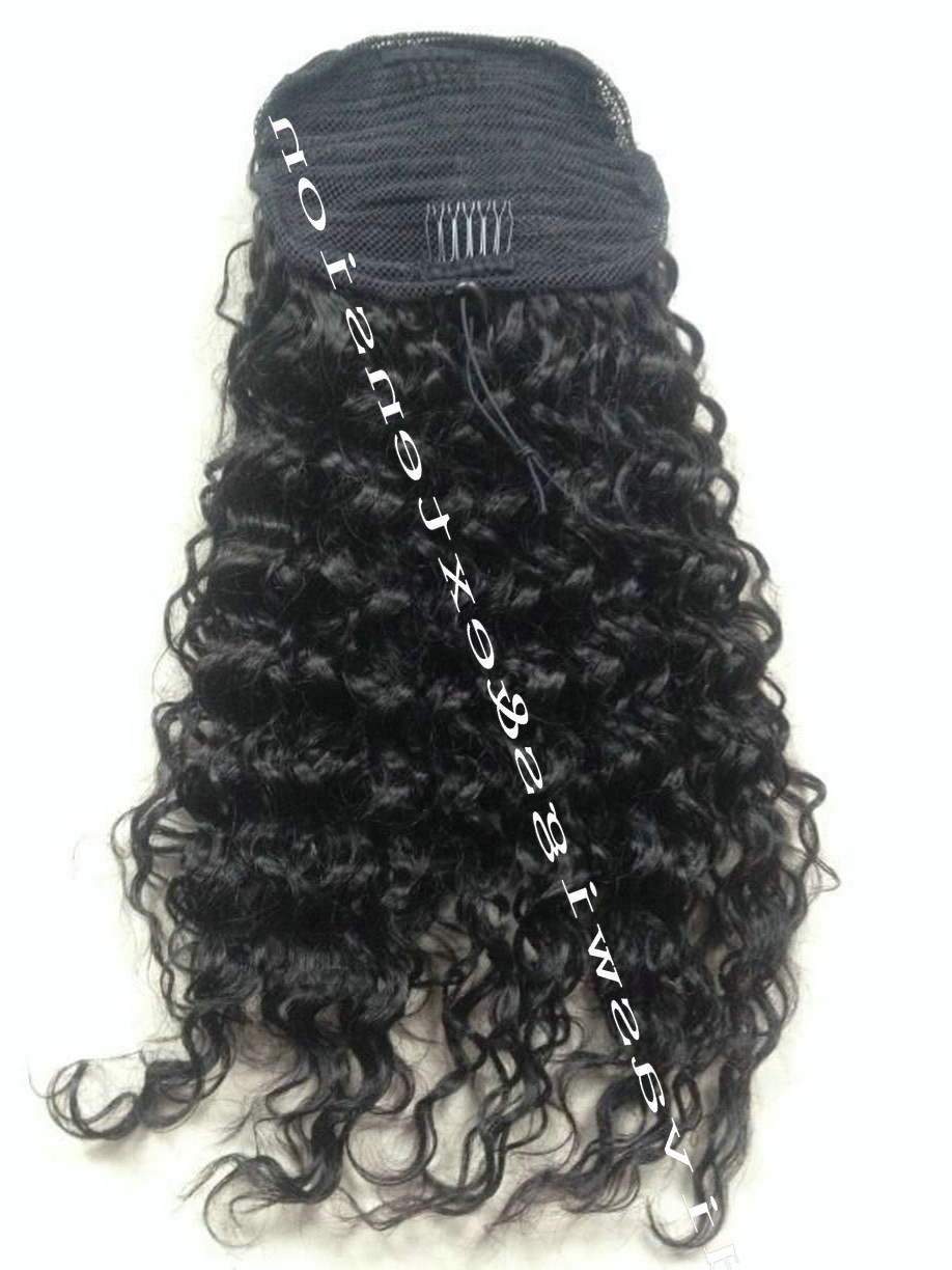 Afro Kinky Curly human hair ponytail extensions Kinky Curly drawstring human hair ponytail hairpieces natural curly clip in ponytail 140gram